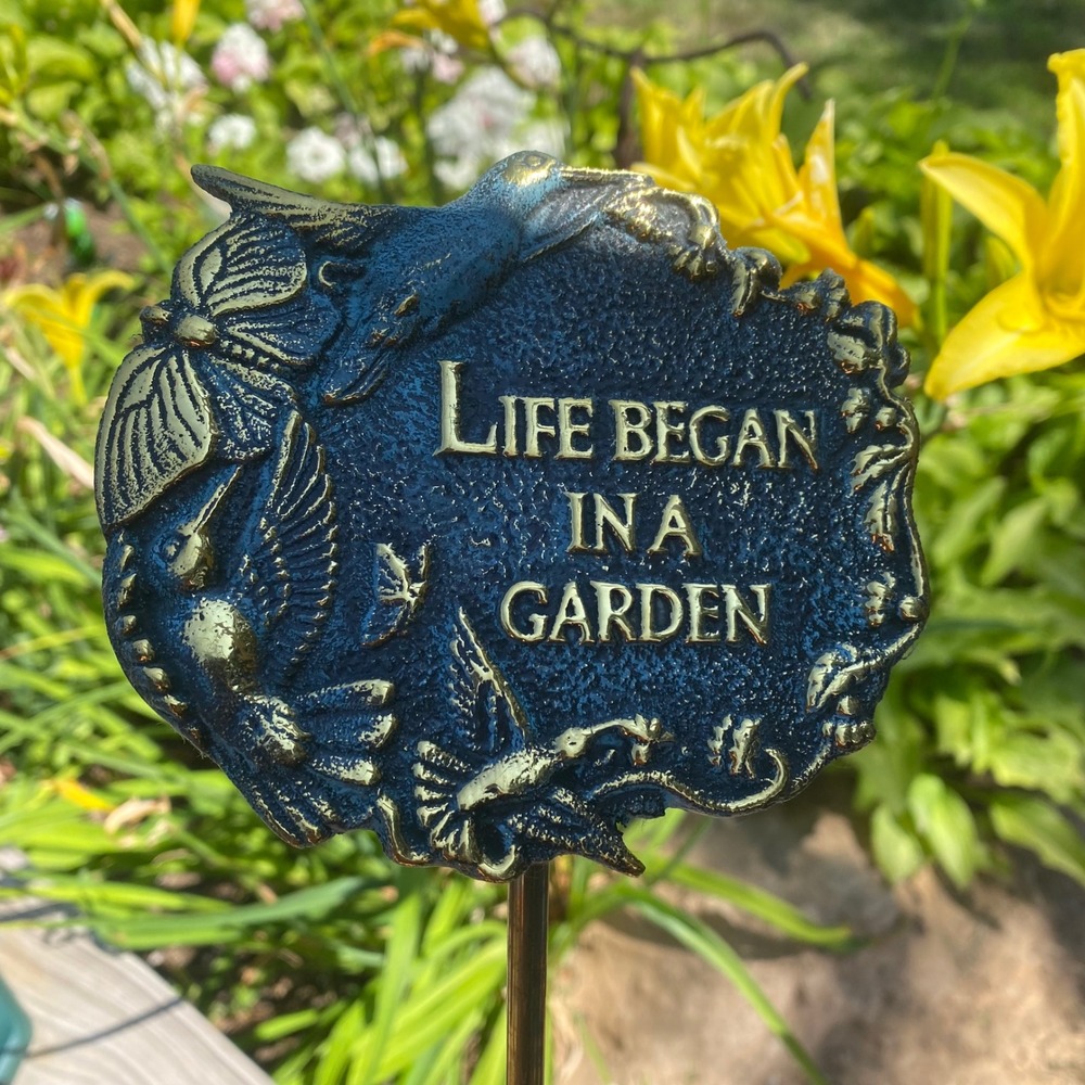 Garden Stake Plaque New Hummingbird Butterfly Mexico Whitehall Metal Products